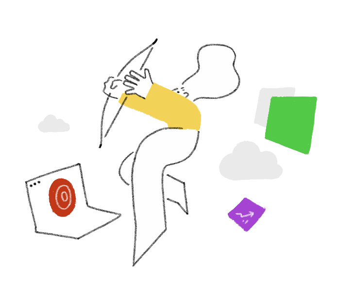 デジタルマーケティングをイメージしたイラスト