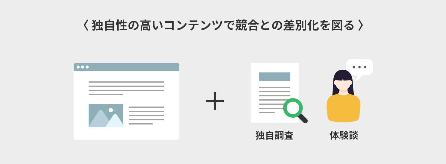 独自性の高いコンテンツで競合との差別化を図る