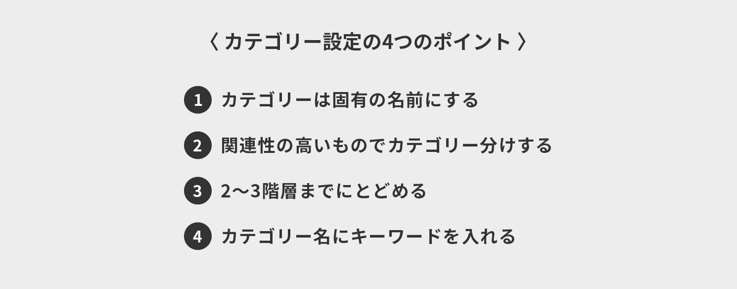 カテゴリー設定の4つのポイント