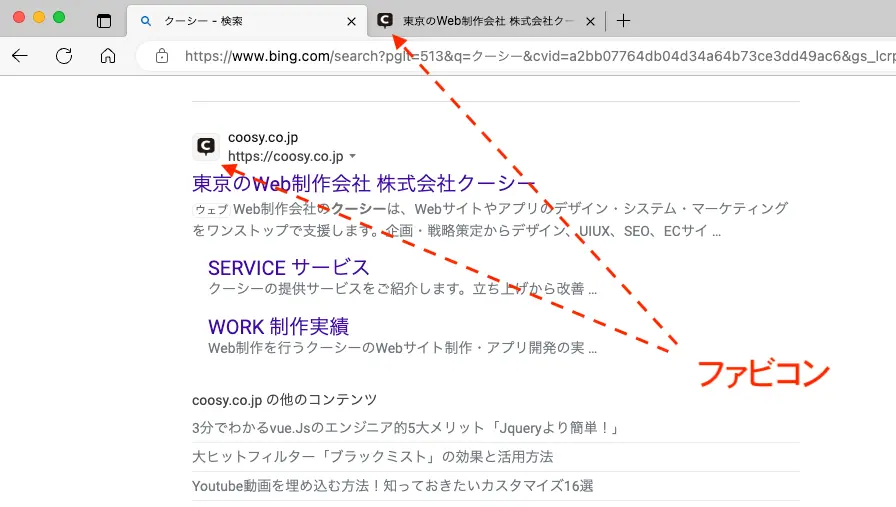 ファビコンの例