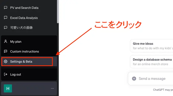 「Settings & Beta」をクリック
