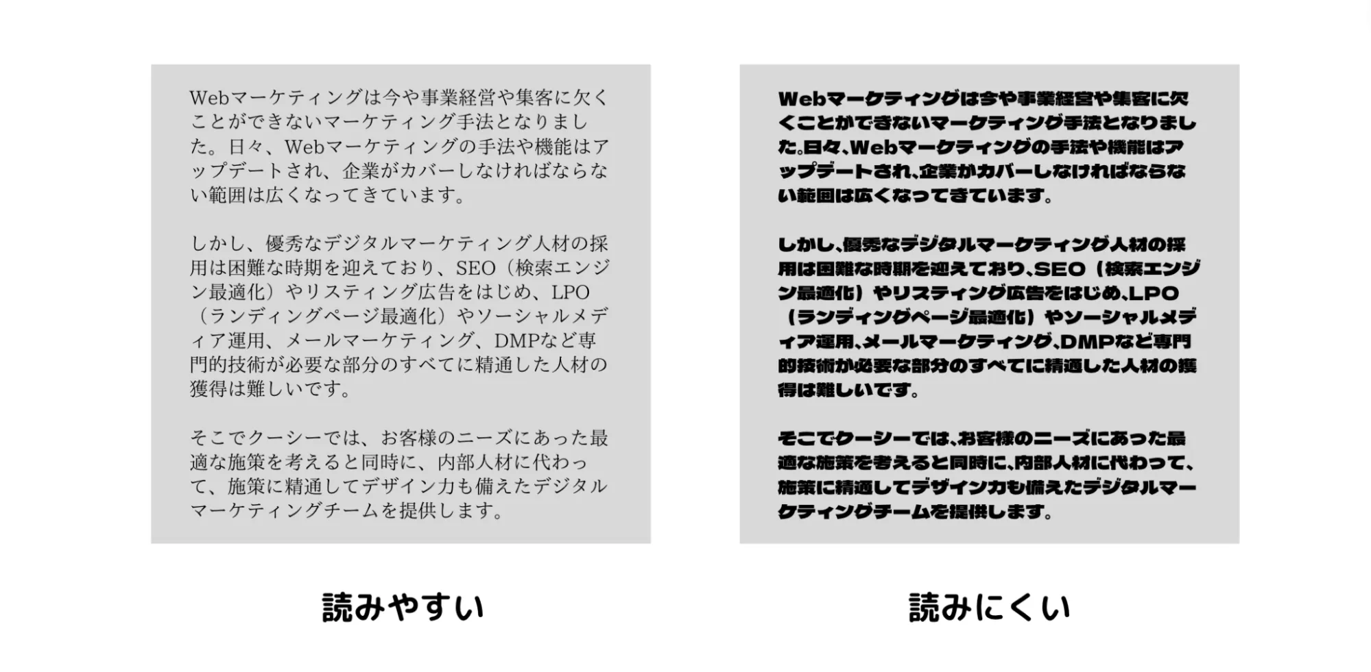 読みやすさの違い