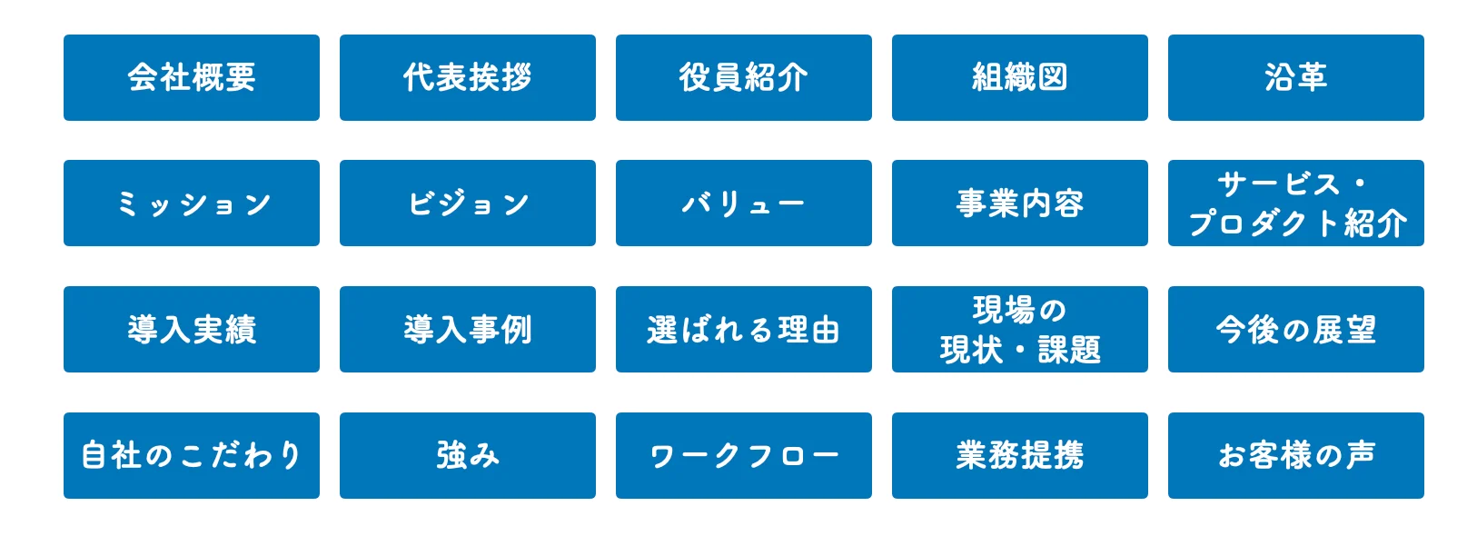 よく使われる要素の例