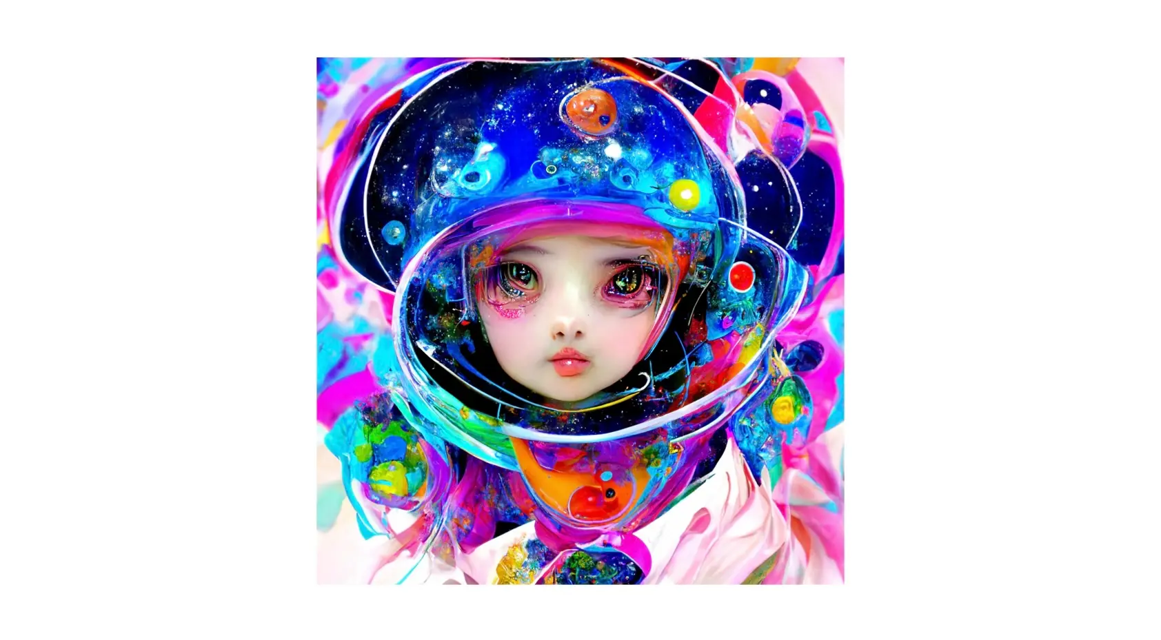 「kawaii girl science fiction fractal planets」